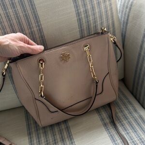 Tory Burch Beige Leather Shoulder Bag
